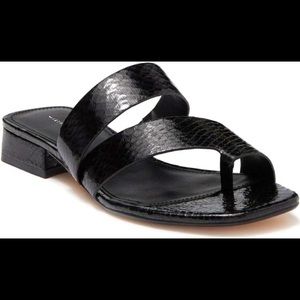 14th & Union Kindall Women Slide Sandals Size Us 11 Black Snakeskin